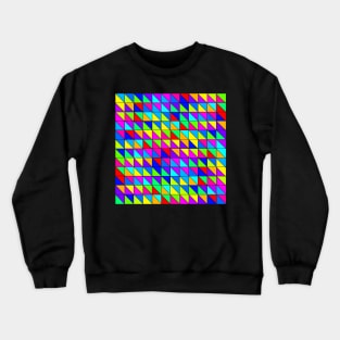 Colorful Squares Triangles Black Lines Crewneck Sweatshirt